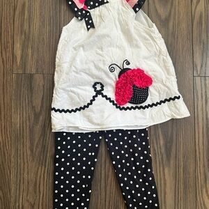 Rare Editions girls 4t ladybug summer outfit